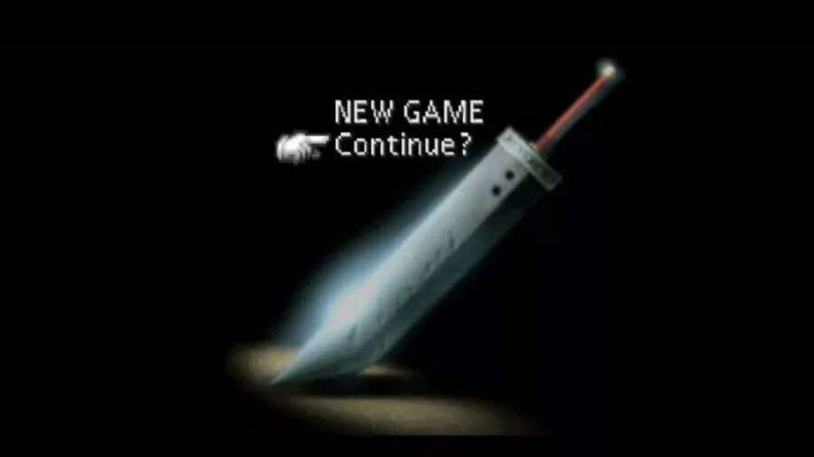 Le menu d'introduction du Final Fantasy 7 original, plein de nostalgie